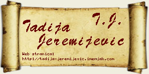 Tadija Jeremijević vizit kartica